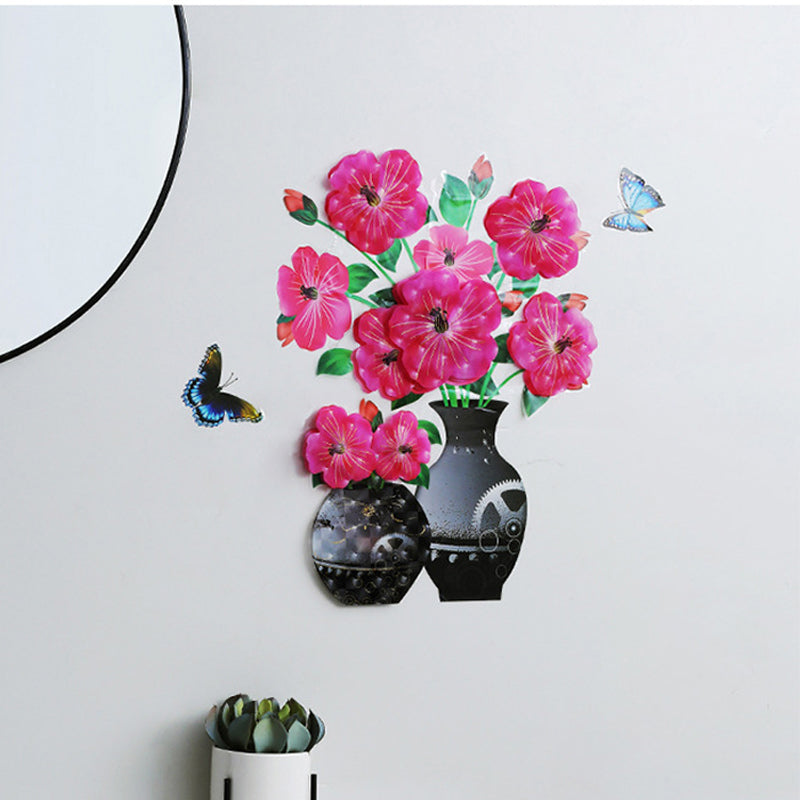 PetalNest | 3D-muurstickers met bloemenvaas en vlinders