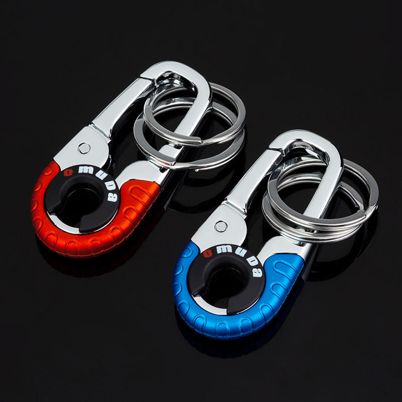 KeyMaster | Metalen karabijnhaak sleutelhanger - draagbare bergbeklimmen Clip met 2 ringen, Anti-Lost Outdoor EDC sleutelhouder