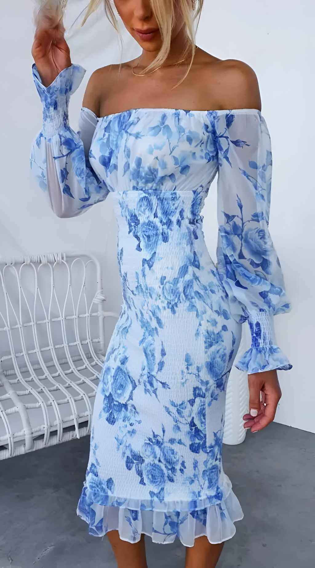 Ziri | Bloemenprint midi-jurk voor dames – Elegante, casual zomerjurk
