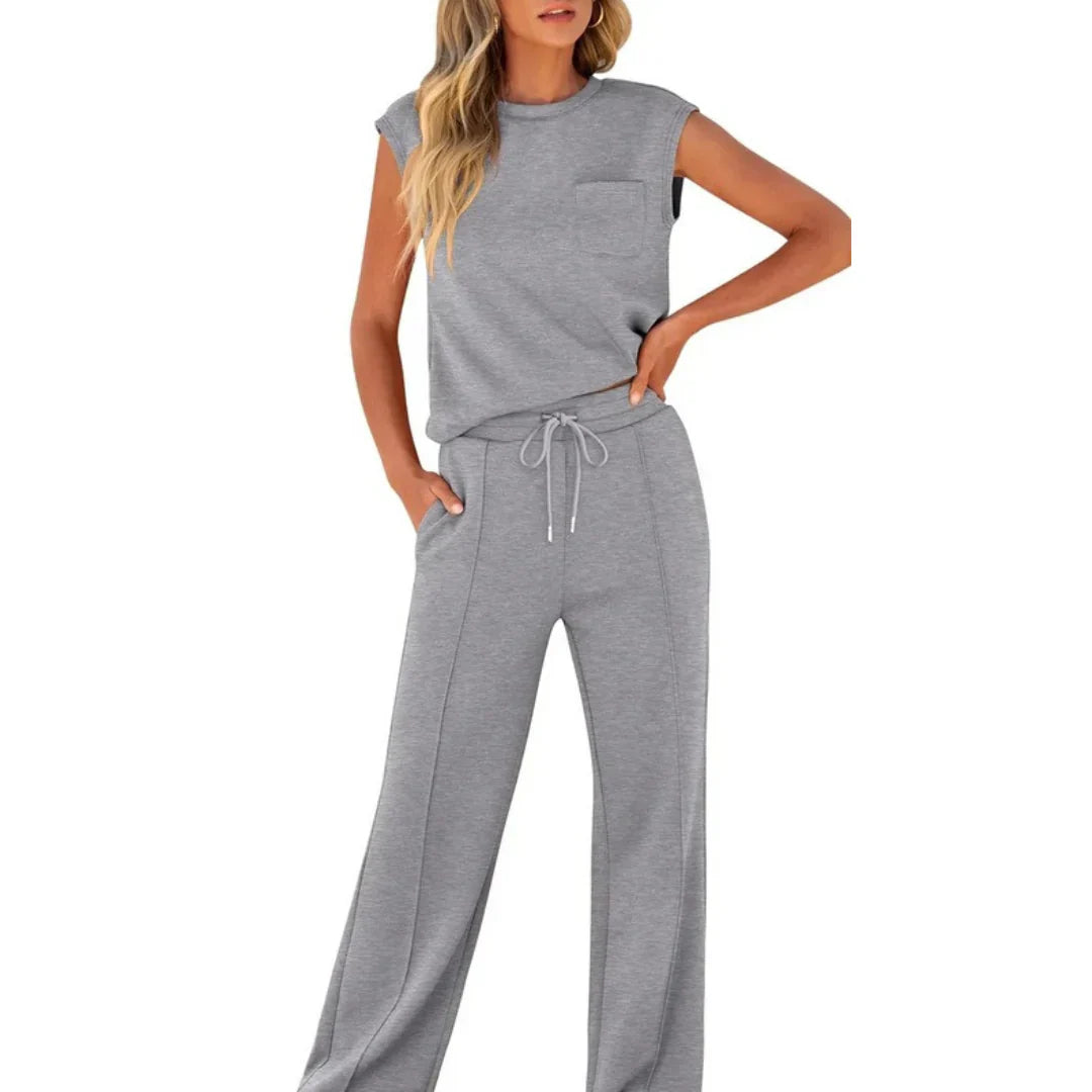 Fumi | Dames zachte zomerse loungewear set – 2-delige casual bijpassende set