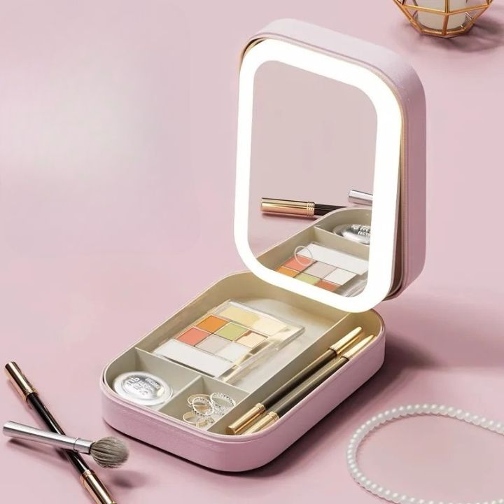 GlowVault | Draagbare cosmeticatas met LED spiegel voor make-up organisatie & reizen