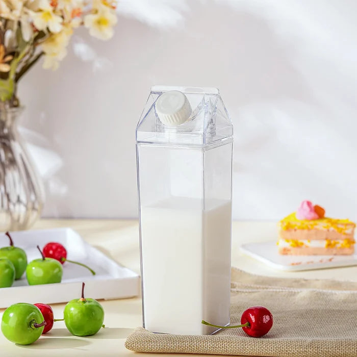 CrystalCart | Transparante Melkkarton – BPA-vrije Voedselveilige Plastic Fles