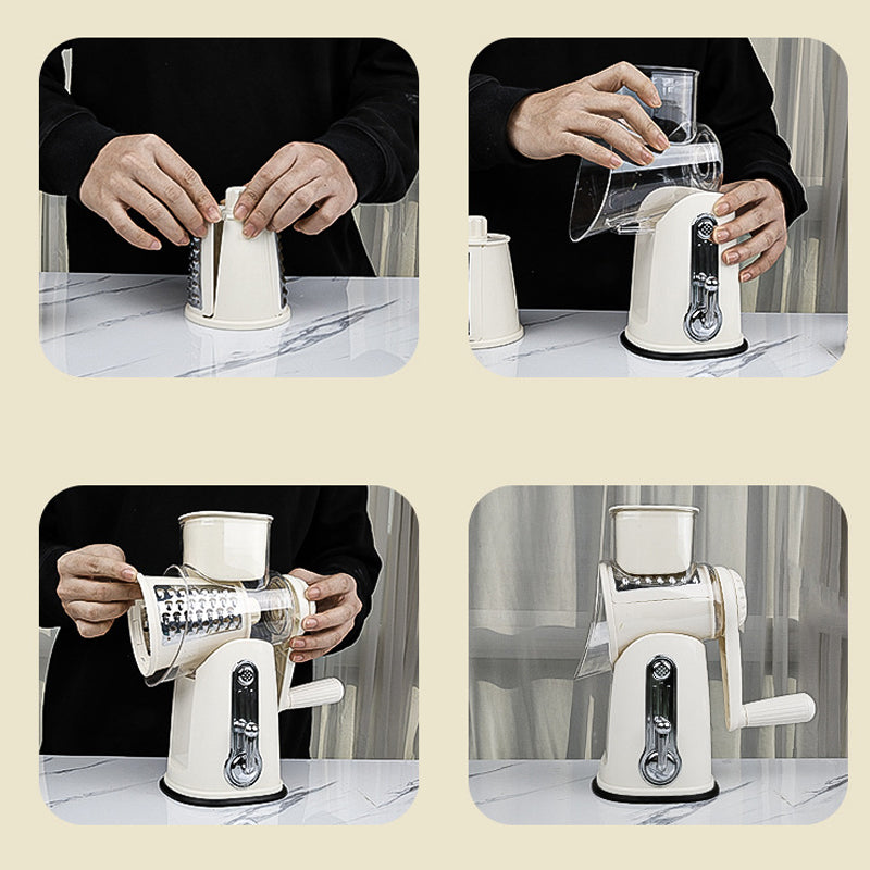 ChopEase | 5-in-1 Voedselhakker – Handmatige Groente- & Fruitmolen, Kaasrasp, Handheld Keukensnijder