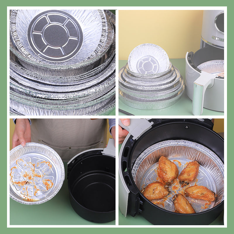 CrispFoil | Ronde bakplaten van aluminiumfolie - wegwerp pannen van aluminiumfolie voor de friteuse, oven en magnetron