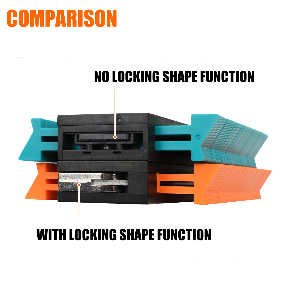 ExactoForm | Contourmeterprofielgereedschap met vergrendeling – Kopieer onregelmatige vormen