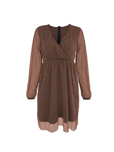 Lysaria |Dames mini jurk met ballonmouwen – Korte jurk met pofmouwen