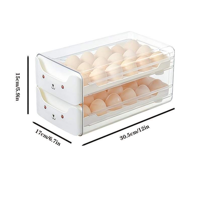 EggVault | Stapelbare eierhouderlade – Transparante keukenorganizer