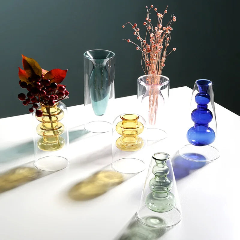 GlassBloom | Scandinavische Artistieke Kleurrijke Glazen Vaas