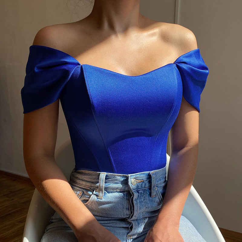 Lyanna | Off-shoulder top voor dames – Elegante, getailleerde korsetblouse