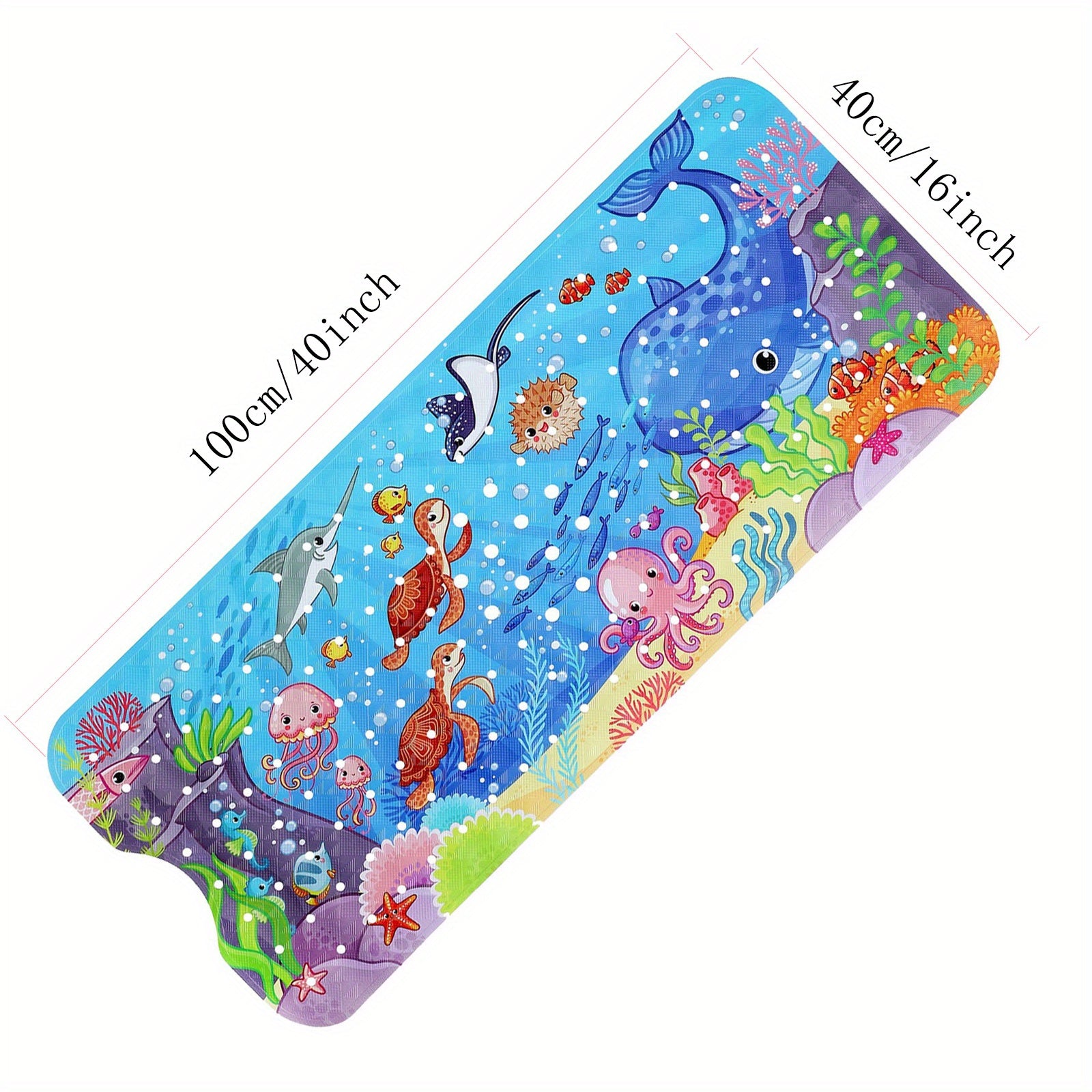 TubPals | Antislip Cartoon Badmat voor Kinderen - PVC Badmat met Zuignappen & Afvoergaten