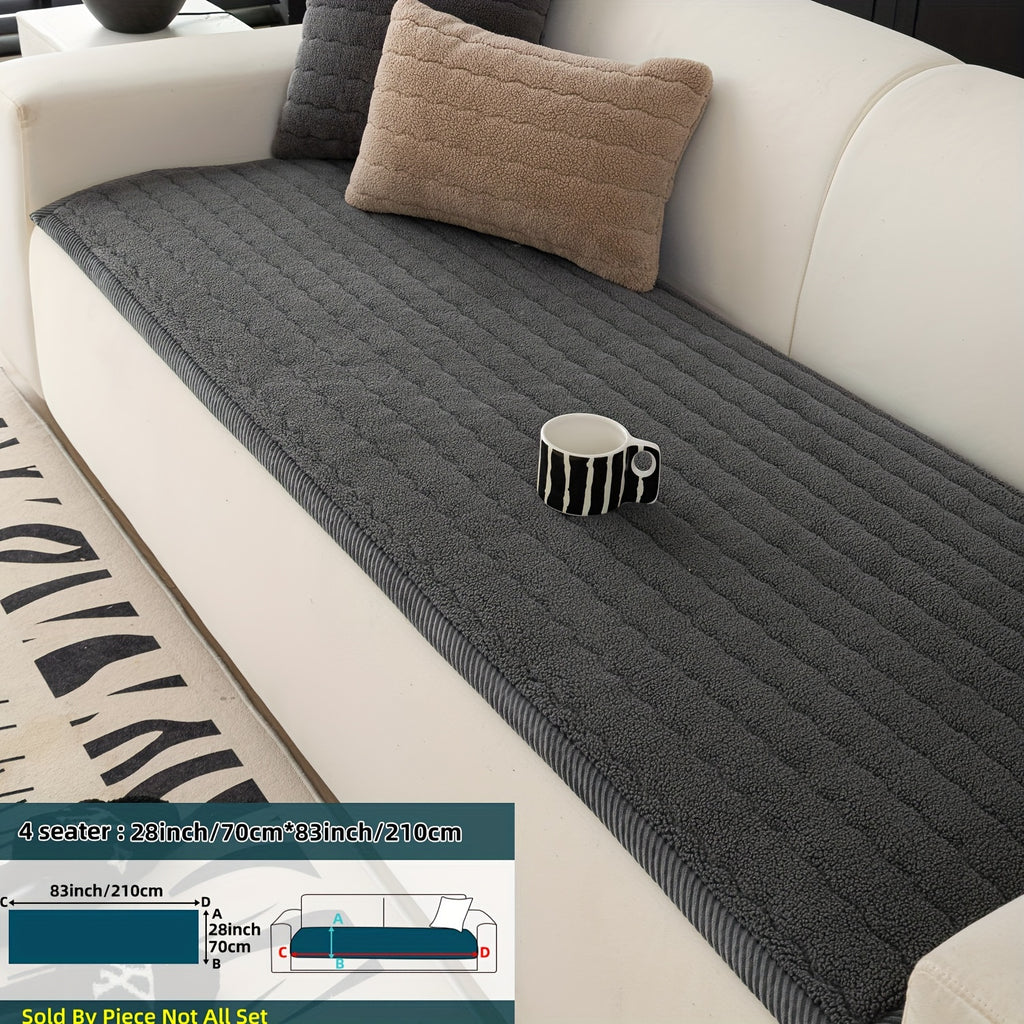SnugWrap | Slipvaste Sofa Overtrek van Dik Pluche - Machinewasbaar, Huisdiervriendelijke Bankbeschermer voor de Woonkamer