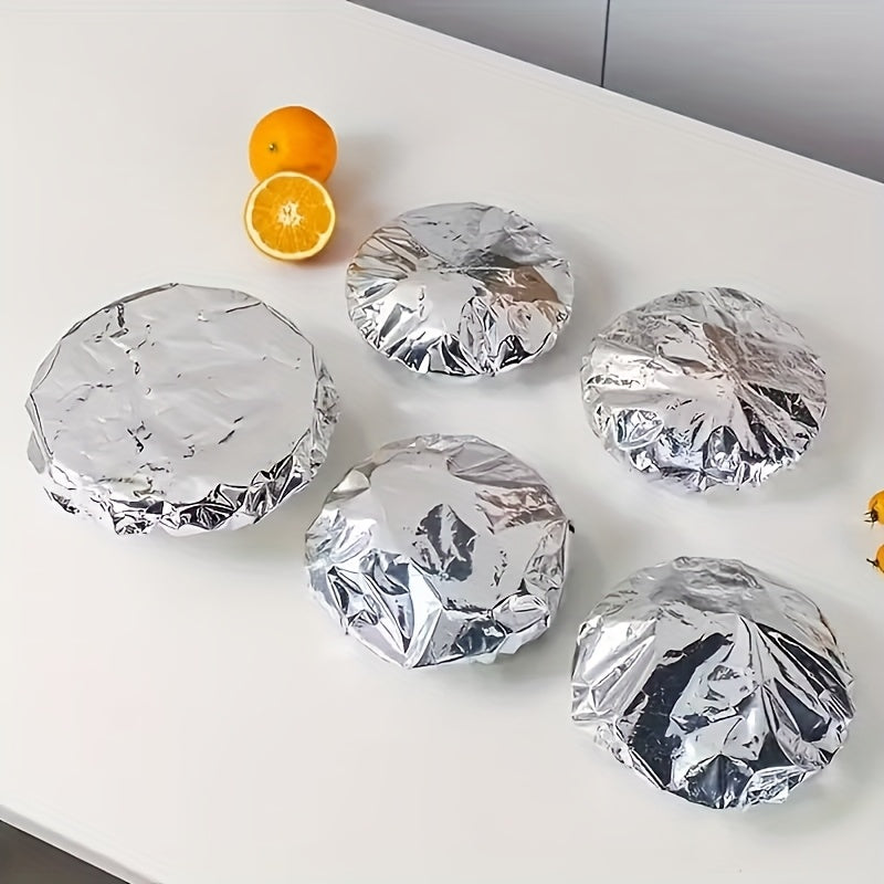 MealGuard | Rekbare aluminiumfolie voedselafdekkingen – 50 stuks, herbruikbare luchtdichte deksels voor kommen en borden