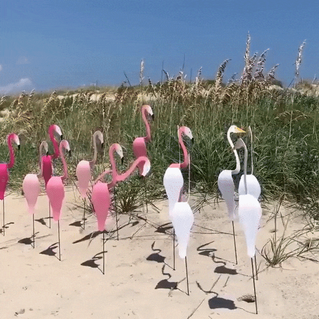TropiGo | Dynamische Tuin Flamingo - Weerbestendige Wind Spinner Yard Ornament