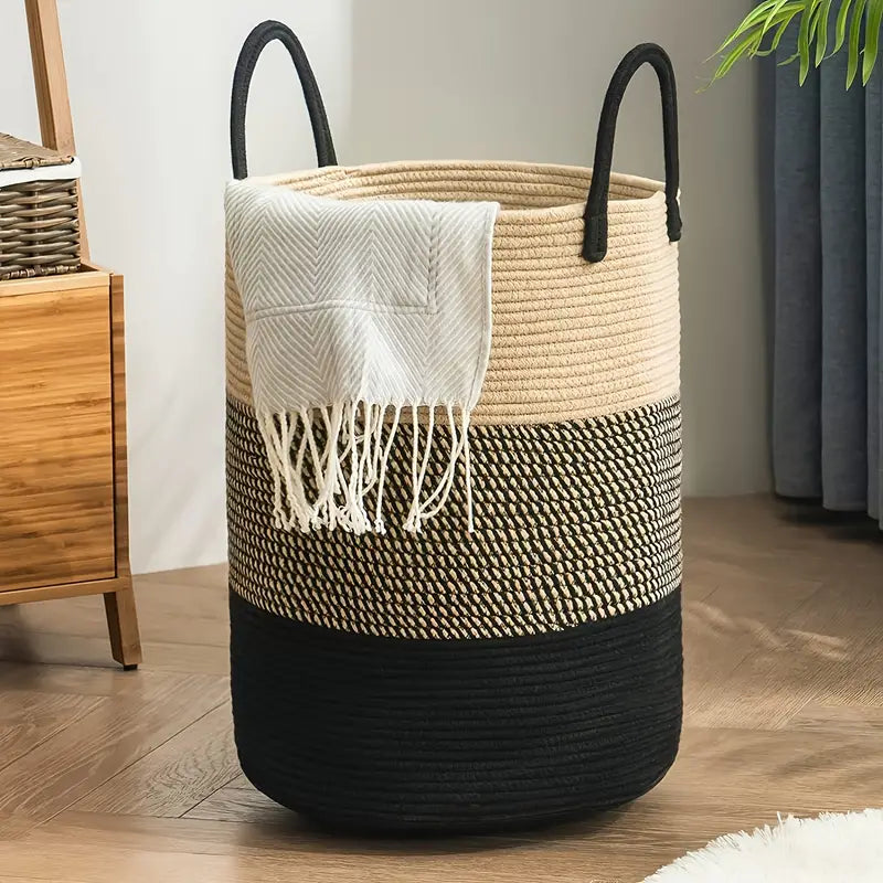 KnotBasket | Robuuste wasmand van gevlochten touw – 50 liter duurzame opbergruimte
