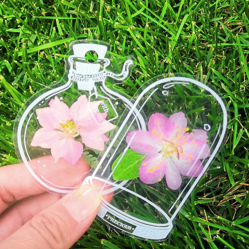 BloomMark | Set gedroogde bloemen bladwijzers – waterdichte botanische bladwijzers cadeauset