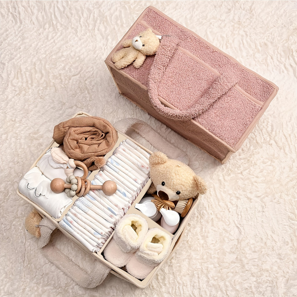 NappyNest | Luier Caddy Organizer - Draagbaar opbergmandje voor luiers, doekjes & babyspullen, luiertafel organizer