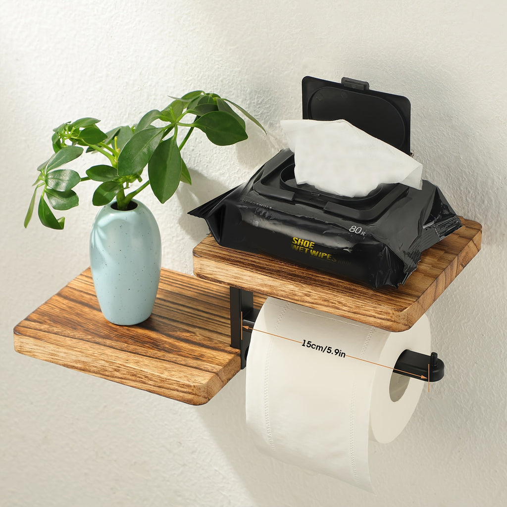TissueLedge | Houten verticale servettenhouder - Compacte organisator voor keuken en badkamer