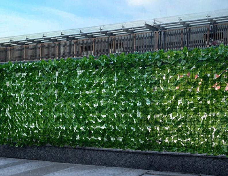 LeafBarrier | Kunstmatige privacy schuttingpanelen – kunstmatige klimopblad-scherm