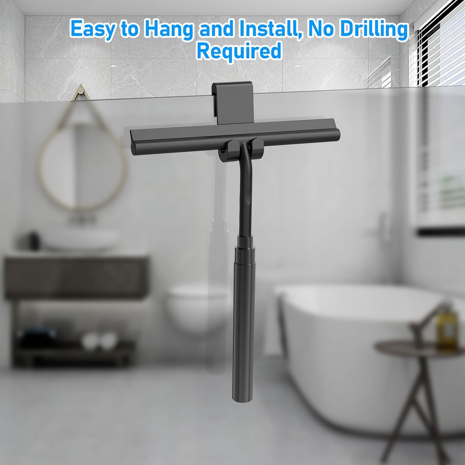 ExtendClean | Telescopische raamwisser – Heavy-duty siliconen en ijzer, lange steel voor ramen, douche, spiegels, tegels