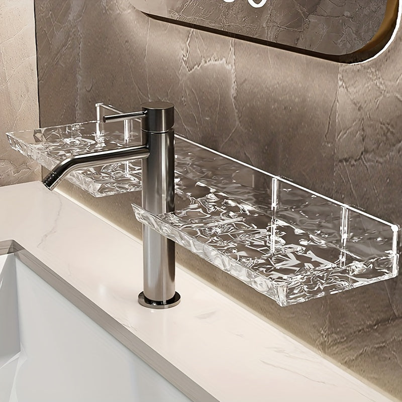 LuxeNook | Wand gemonteerde badkamer wastafel plank met holle drainage, Plastic opslag voor badkamer organisatie