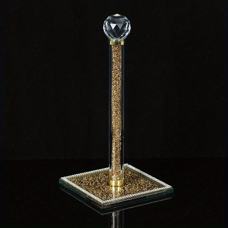 CrystalGrip | Sprankelende kristallen keukenrolhouder – Elegante papieren handdoekhouder voor aanrechtbladen