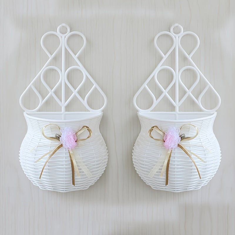 WallBlossom | Set van 2 Wandbloempotten – Decoratieve Kunststof Plantenbakken voor Binnen en Buiten