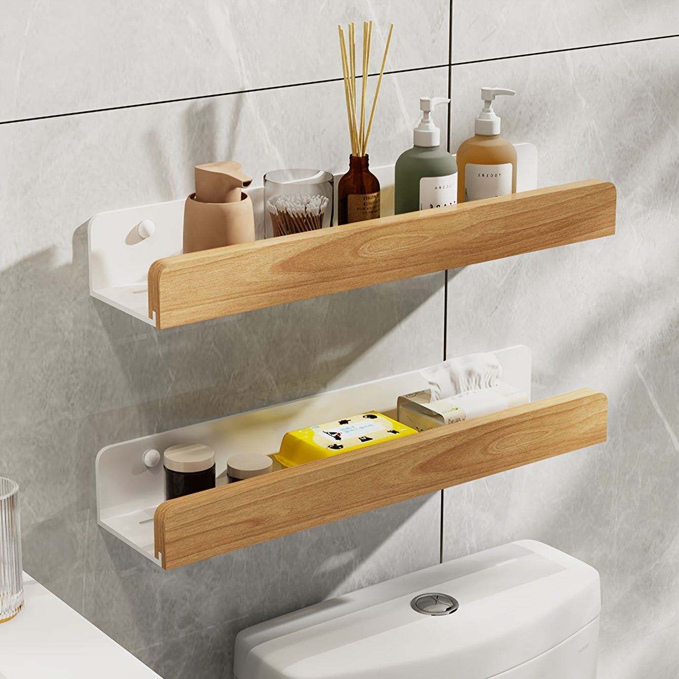 RustiRack | Opbergrek voor in de badkamer aan de muur - doucheruimtehouder zonder perforaties