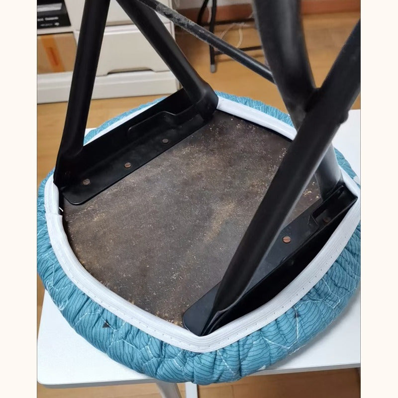 PlushFit | 2-delige Ronde Stoelzittingen Hoes – Dikke Gewatteerde Elastische Stoelhoezen, Beschermende Slipcovers