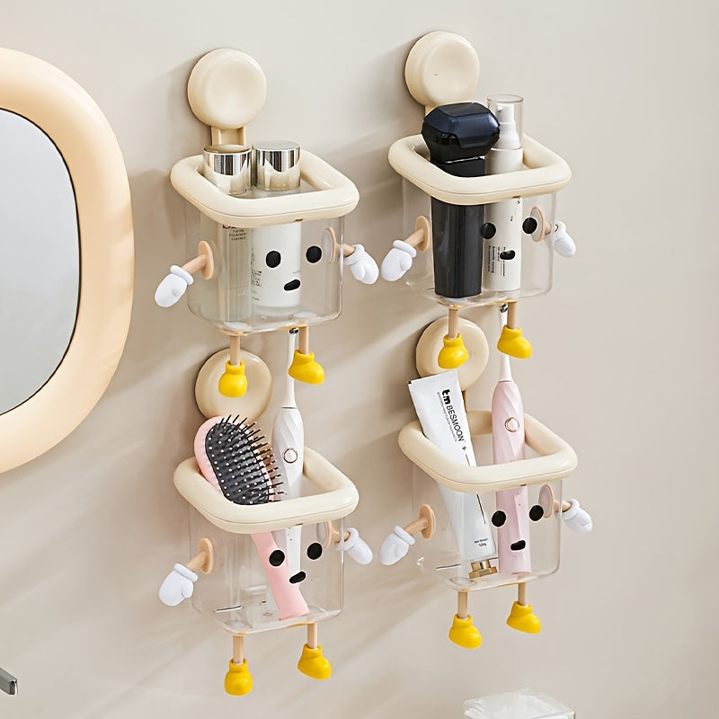 GripBrush | Wandgemonteerde tandenborstelhouder – Badkamerorganizer met zuignap, zonder boren