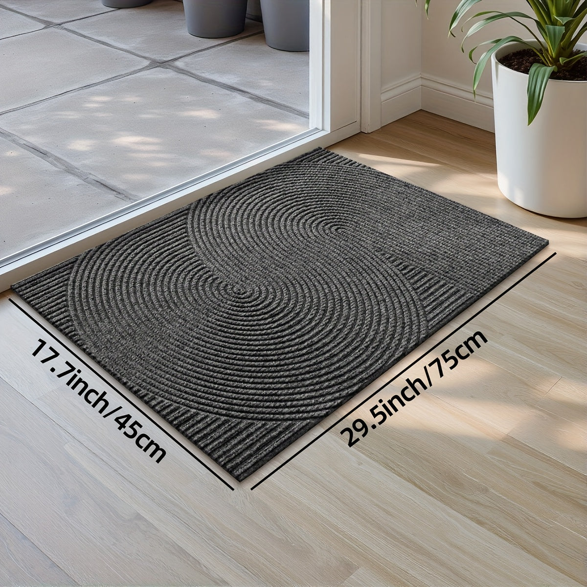 DoorMate| Antislip Laagprofiel Deurmat - Geometrisch Patroon Entree Deken, Binnen Buiten