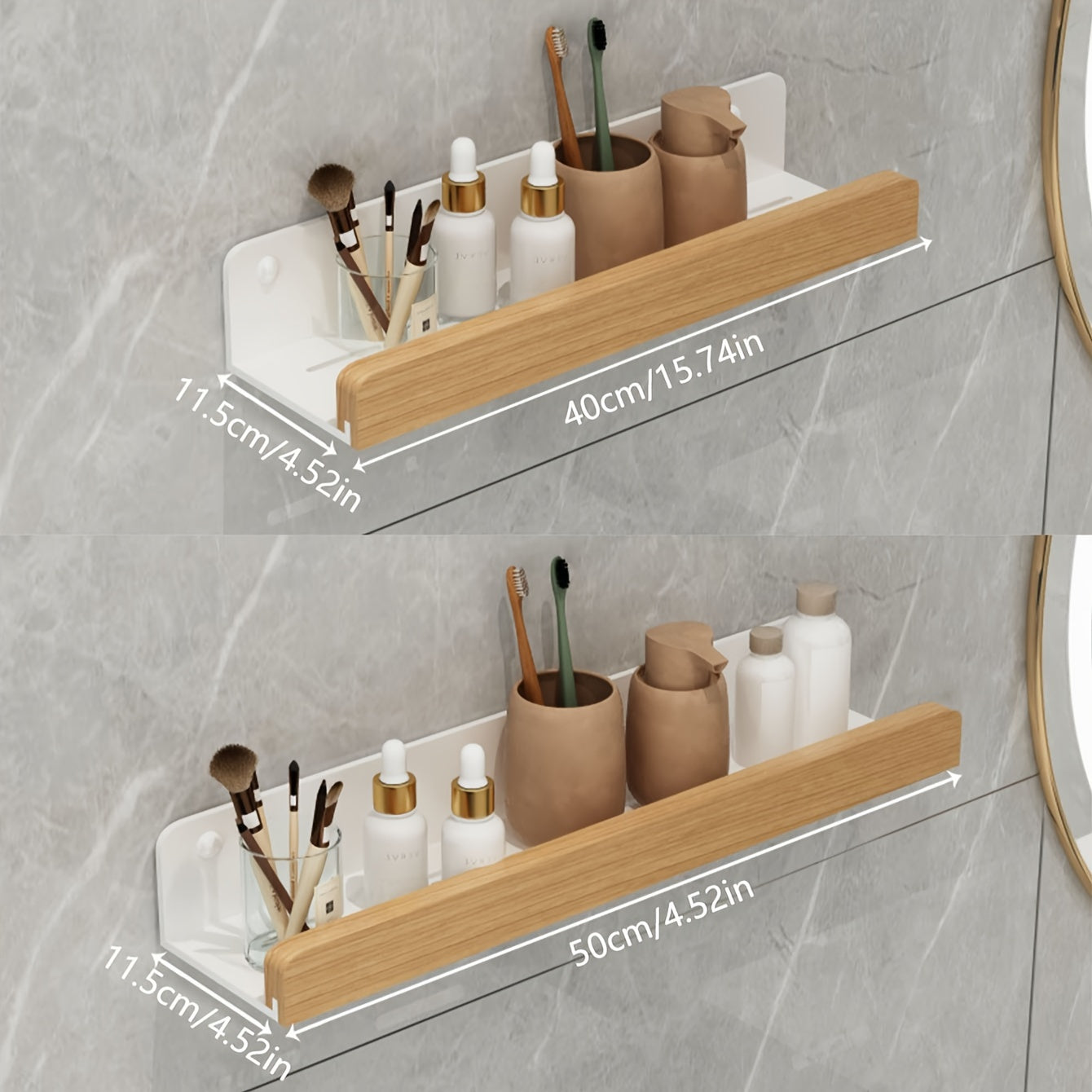 RustiRack | Opbergrek voor in de badkamer aan de muur - doucheruimtehouder zonder perforaties