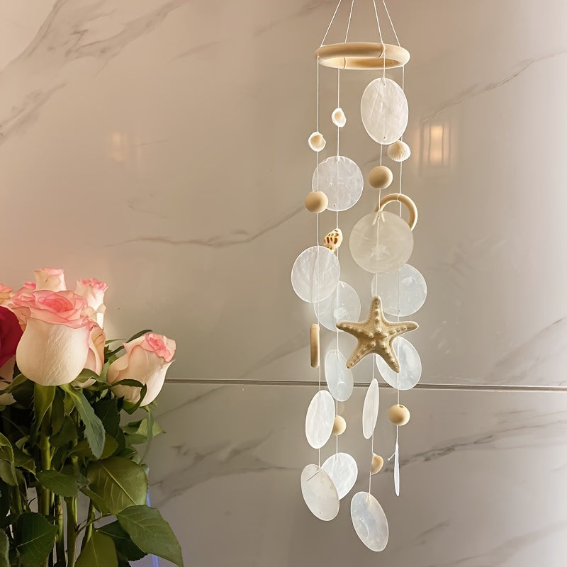 NauticaCharm | Art Deco Kust Windgong - Zeeschelp & Zeester, Boheems Decor