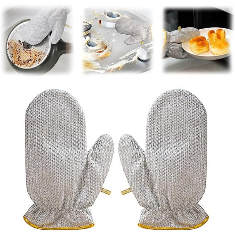 GloveScrub | 2 paar (4 stuks) schuurhandschoenen en schoonmaakdoekjes – multifunctioneel afwassen