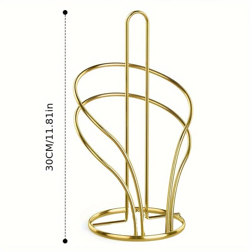 TissueLuxe | Luxe gouden servetten- en tissuehouder met stabiele verzwaarde voet – vrijstaande organizer voor keuken en badkamer