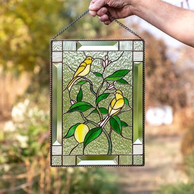 AeriGlass | Acryl Gebrandschilderd Glas Wanddecoratie - Kleurrijk Zon-Vanger Paneel