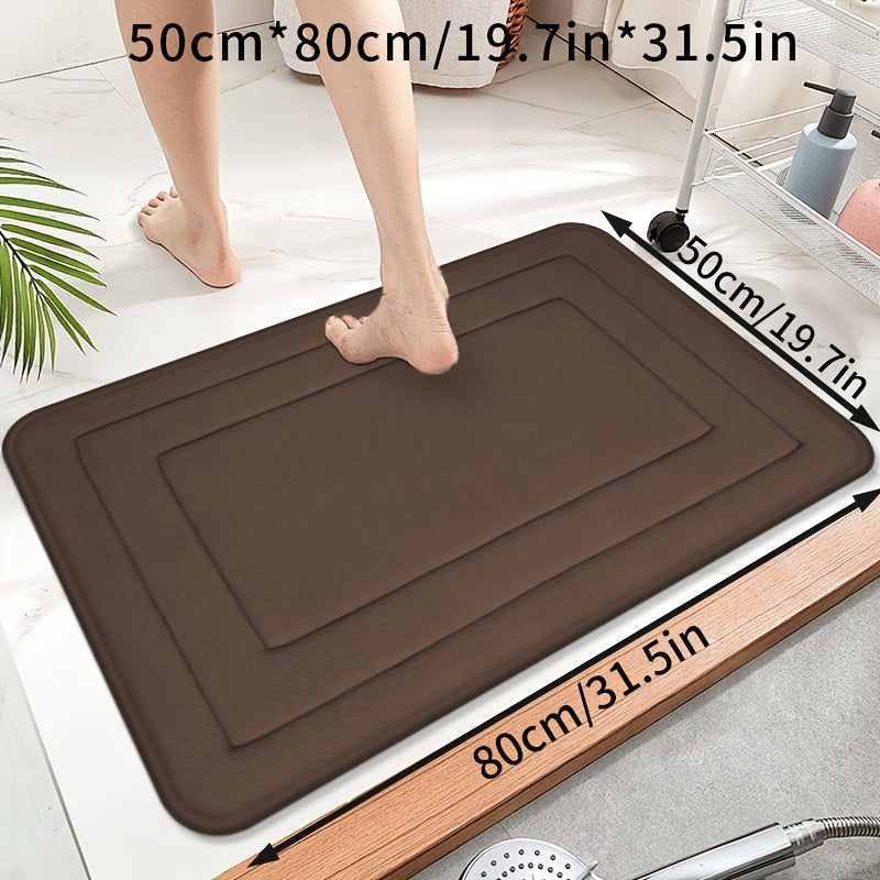 PlushStep | Vintage koraalkleurige fleece badmat – absorberend, antislip, zacht tapijt voor keuken en badkamer