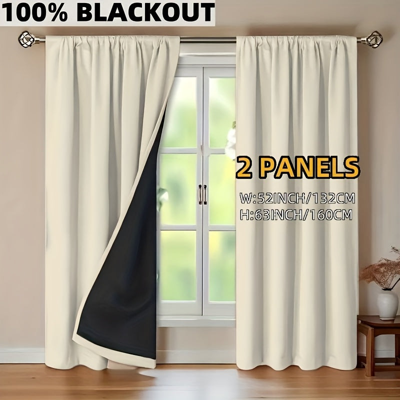 EclipseCurt | 2 stuks verduisteringsgordijnen, 100% lichtwerend, thermisch geïsoleerd