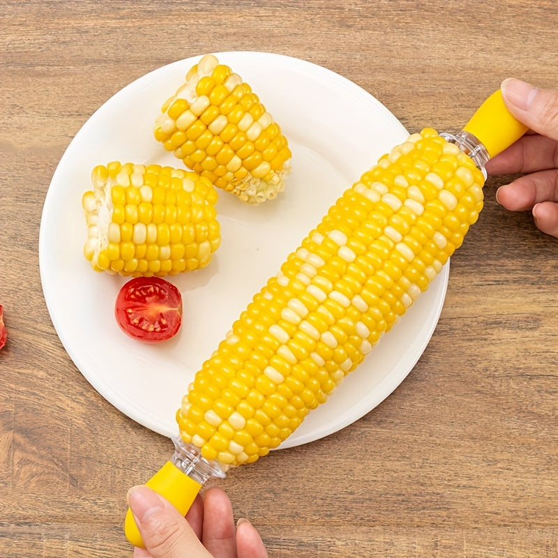 CornGrip | RVS Maïsvork met Ergonomisch Handvat – Duurzame, Voedselveilige BBQ- en Fruitsatépen