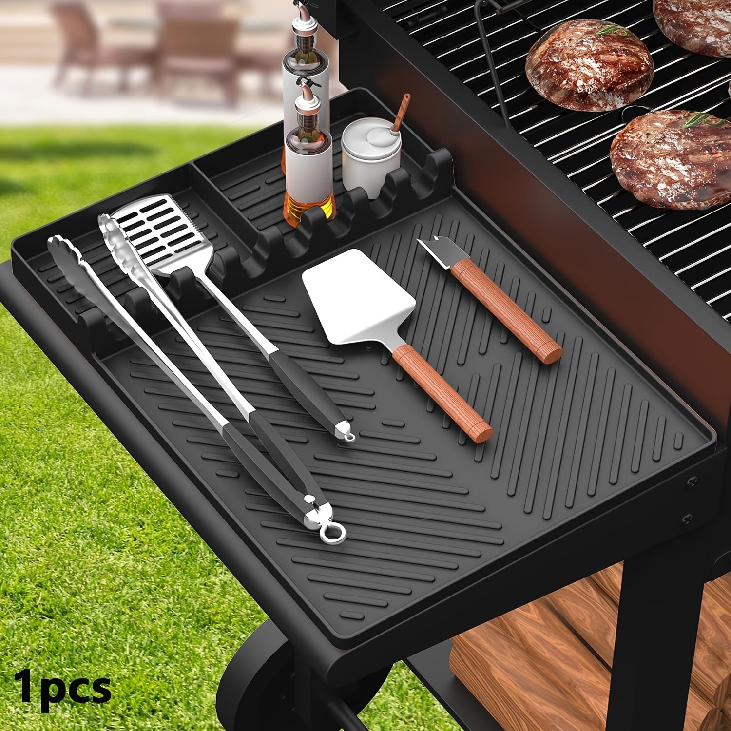 GriddleDock | Siliconen Grillgereedschapsmat voor Blackstone Grill, BBQ Grill Zijplank Mat