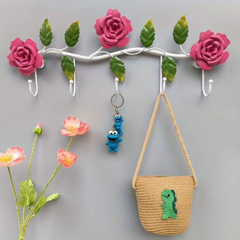 HookPetal | Creatieve IJzeren Rozen Wandhaken – Rustieke Decoratieve Haken