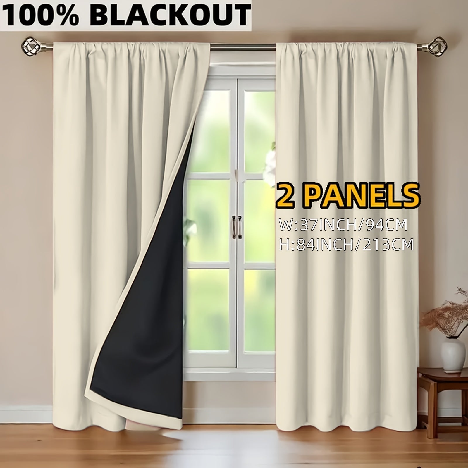 EclipseCurt | 2 stuks verduisteringsgordijnen, 100% lichtwerend, thermisch geïsoleerd