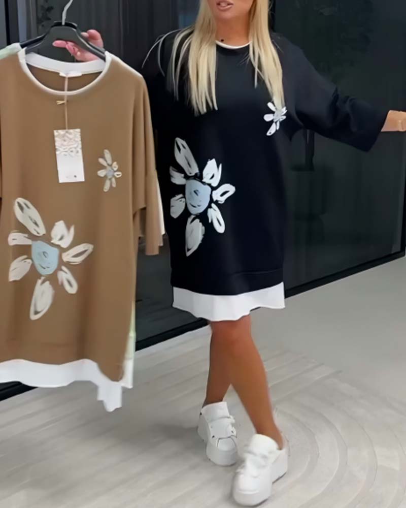 Arlira | Casual Jurk – 3/4 Mouwen, 2-Lagen Design, Comfortabel & Stijlvol