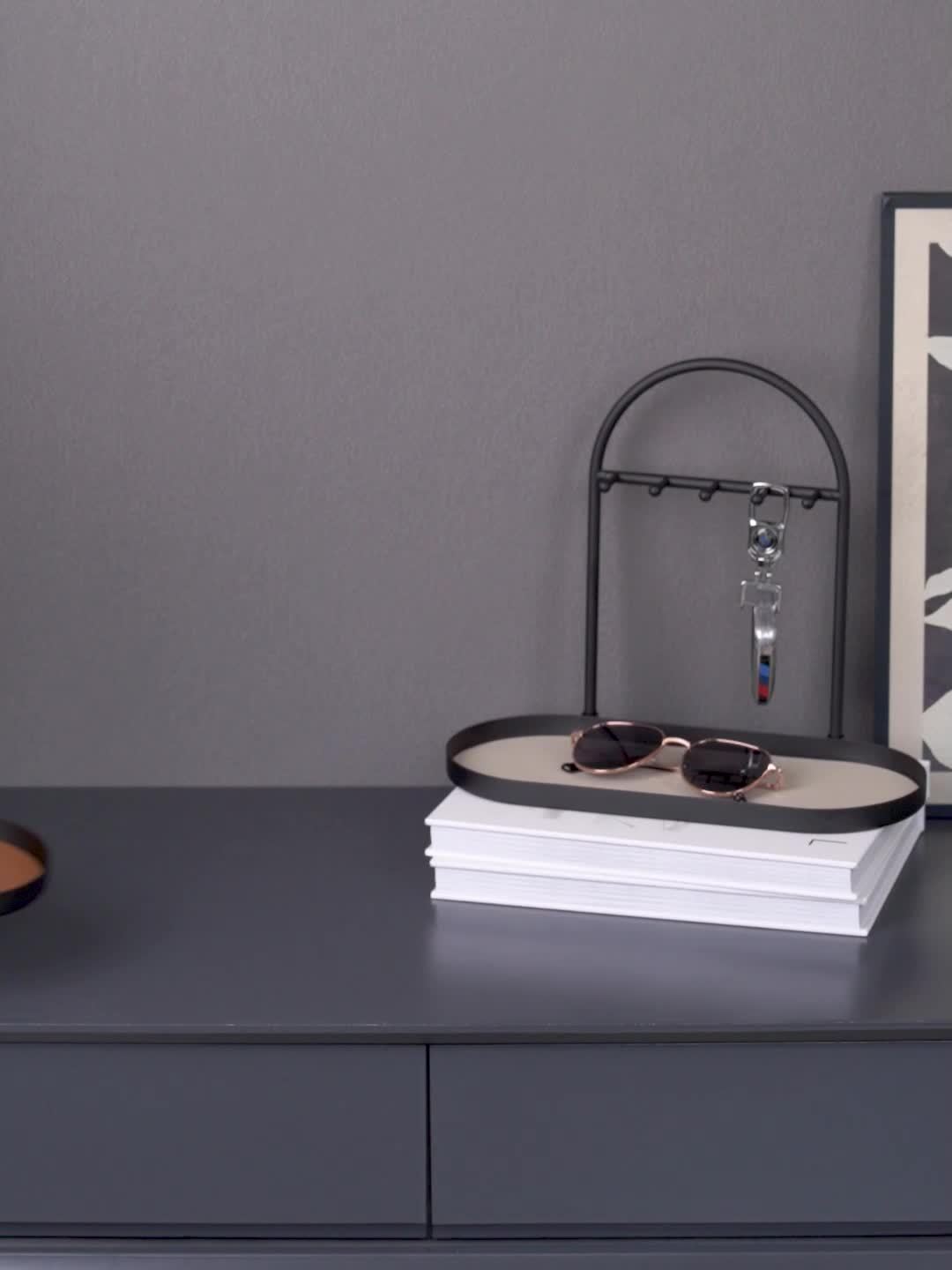 Ovaluxe | Elegant ovaal metalen juwelen- en sleutelbakje - multifunctioneel opbergsysteem voor de ingang en het dressoir