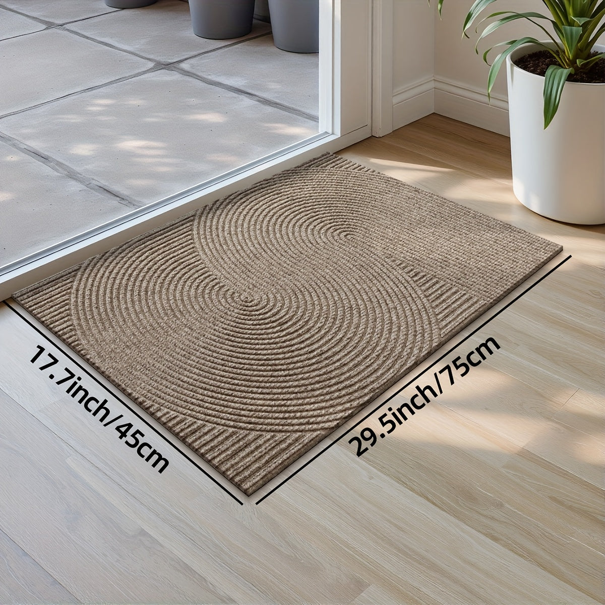 DoorMate| Antislip Laagprofiel Deurmat - Geometrisch Patroon Entree Deken, Binnen Buiten