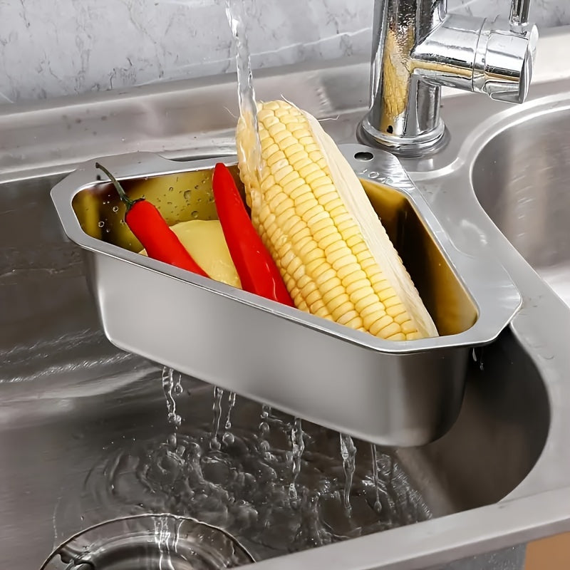 SinkMate | Roestvrijstalen driehoekige afvoerzeef voor spoelbak – Keukenzeef