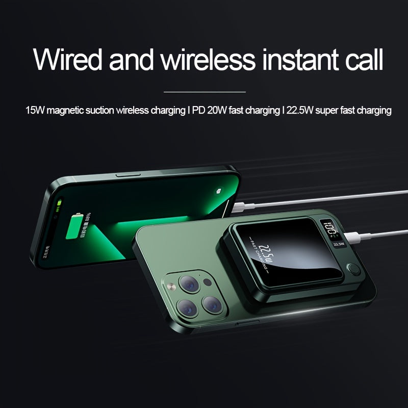 VoltMag | 10000 mAh draagbare powerbank – ultradun magnetisch draadloos opladen