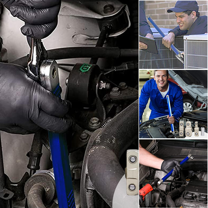 TorqueReach | Zware lange verlengmoersleutel met offset - klein bereik, hoog koppel