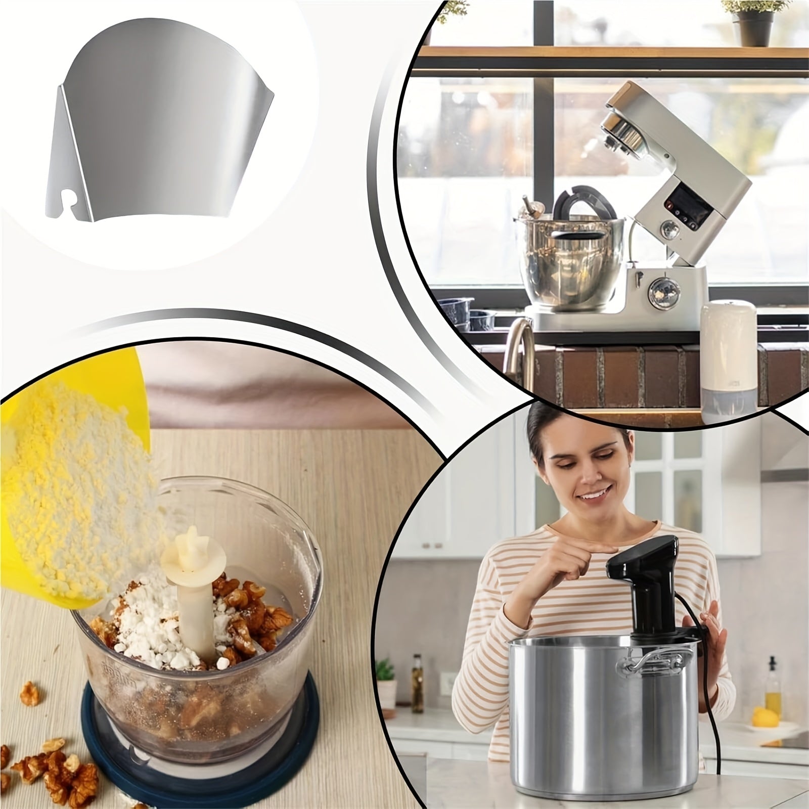 FlowMate | Roestvrijstalen gietbescherming voor keukenmixers – Accessoire voor morsvrij bakken en mixen