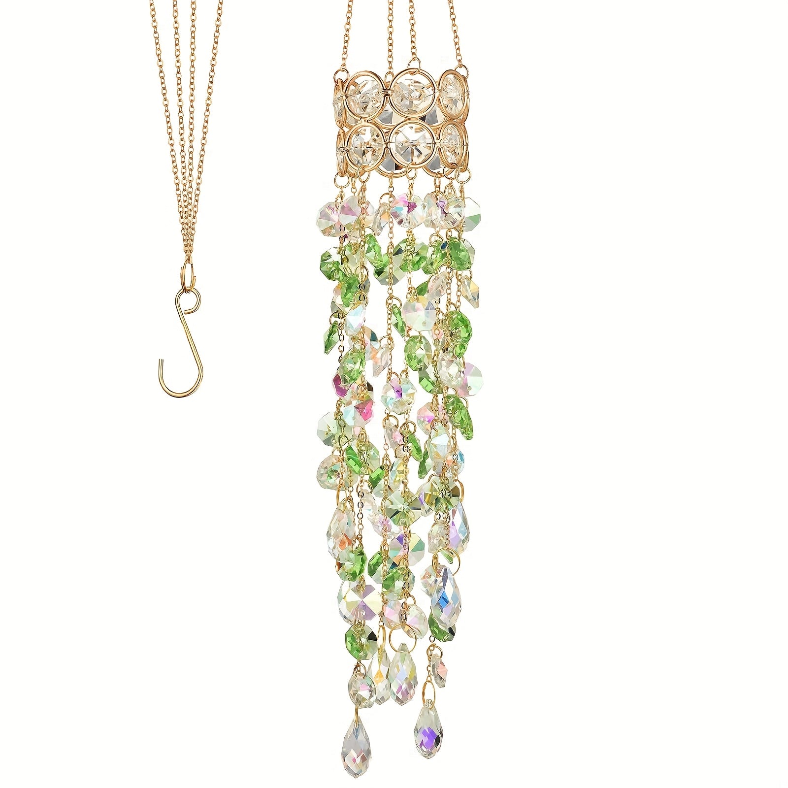 SunPrism | Kristallen Zonnevanger Raamhanger, Verguld Prisma Suncatcher, Regenbooglicht Maker