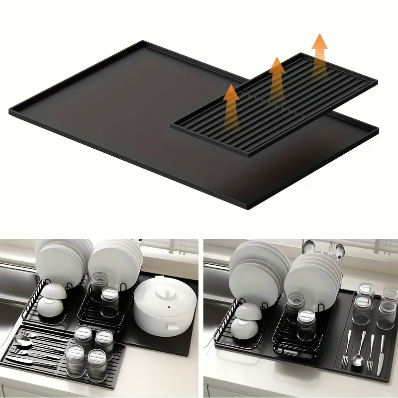 BrewPad | 2-in-1 siliconen koffiemat met verhoogde randen - hittebestendige antislip koffiebarbeschermer